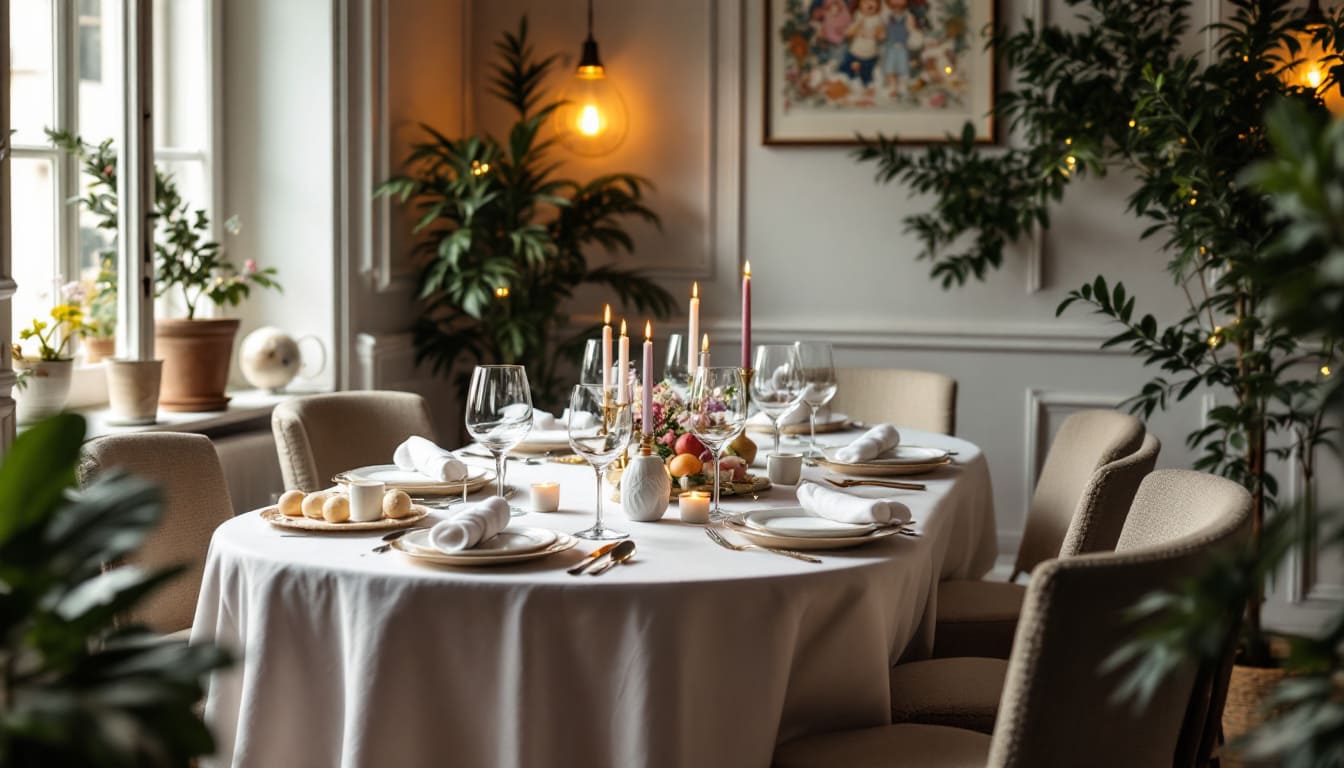 ambiente acogedor en restaurante con mesas decoradas para evento