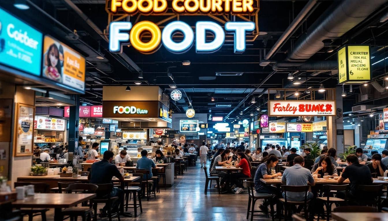 zona de restaurantes de centro comercial